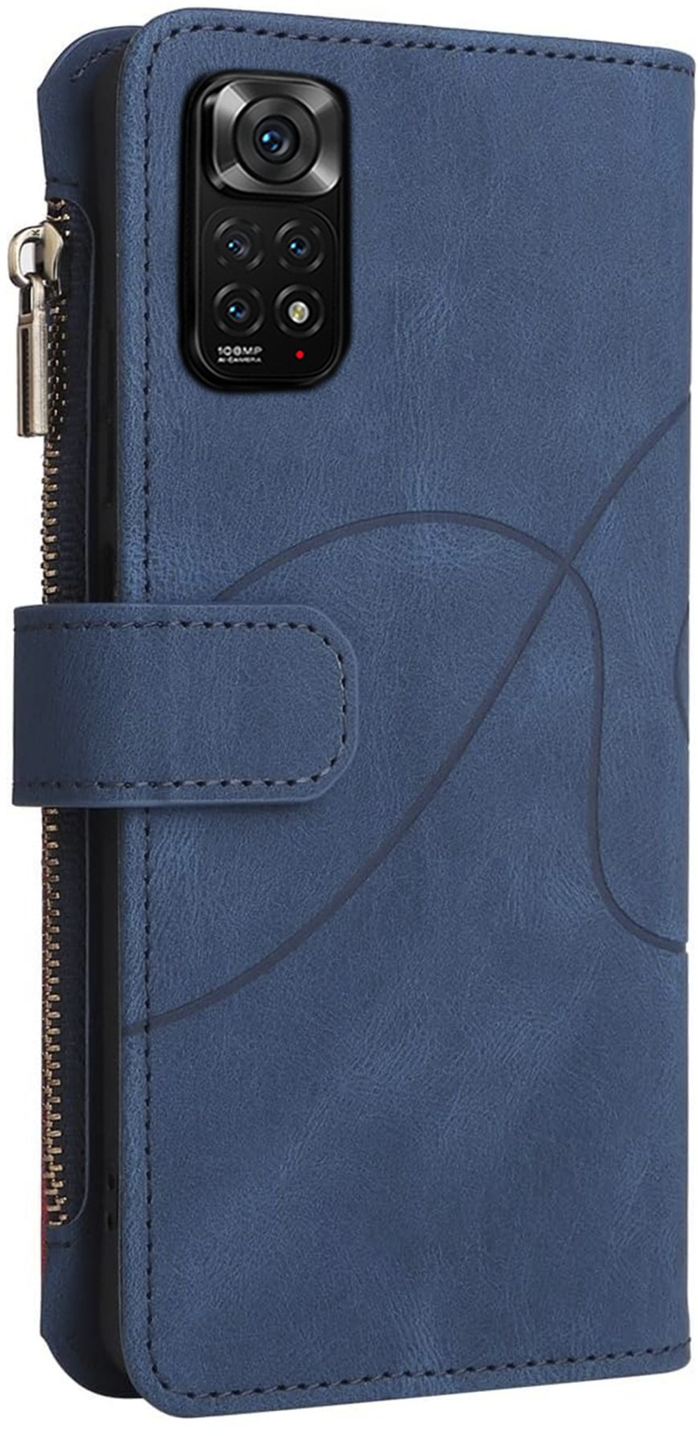 Дизайнерский чехол-книжка из кожи для XIAOMI REDMI NOTE 11 / 11S с кошельком, 5 слотами для карт и подставкой