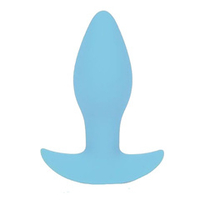 Голубая коническая анальная вибровтулка 8,5см с ограничителем Bior Toys Sweet Toys ST-40178-12