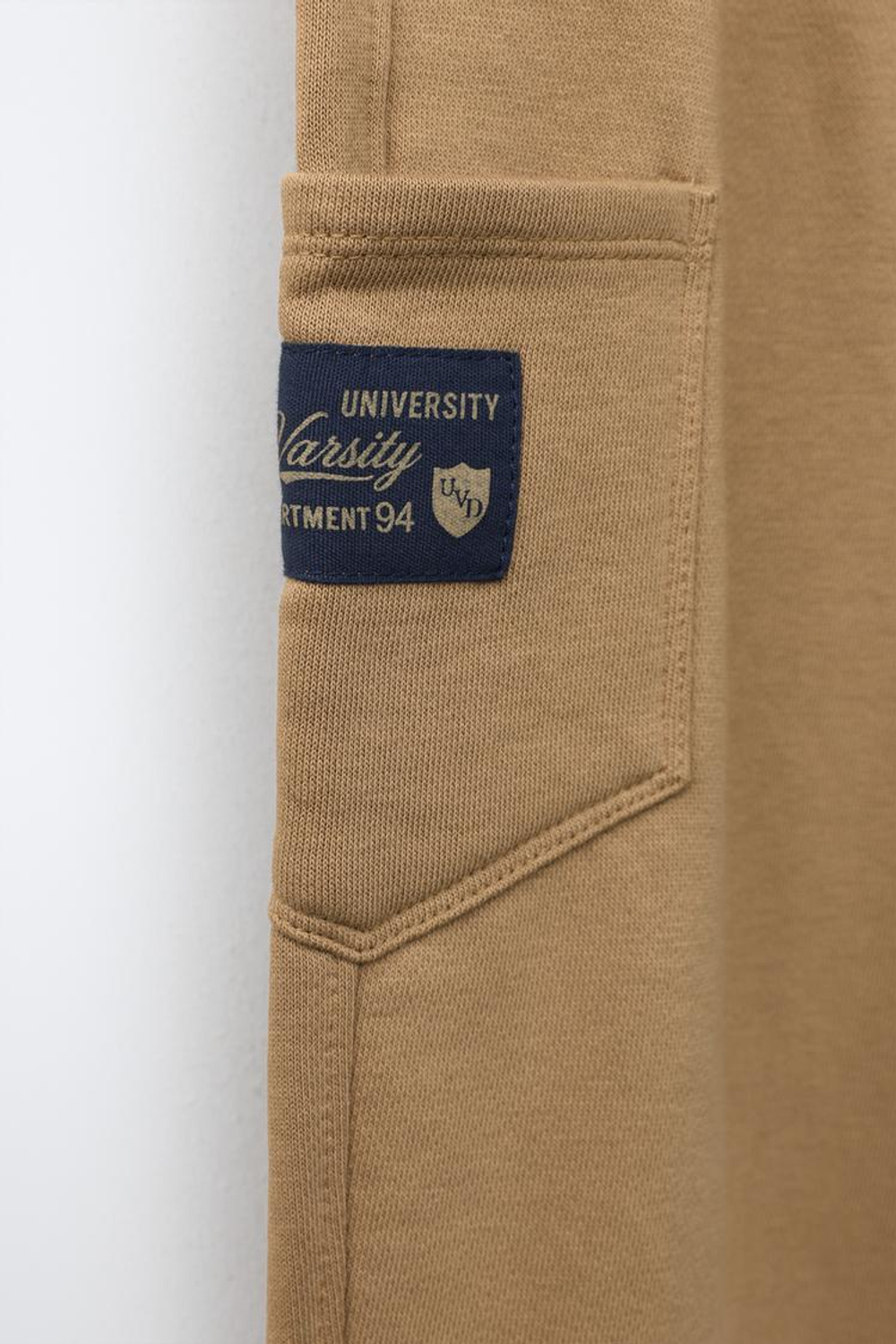 ZARA БРЮКИ КАРГО FELPA VARSITY, РЫЖЕВАТО-КОРИЧНЕВЫЙ