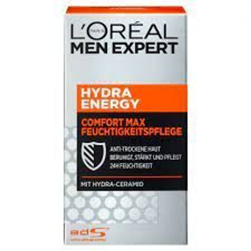 Увлажняющий крем L'Oral Men Expert Hydra Energetic Comfort Max для сухой и уставшей кожи 50 мл (Франция))