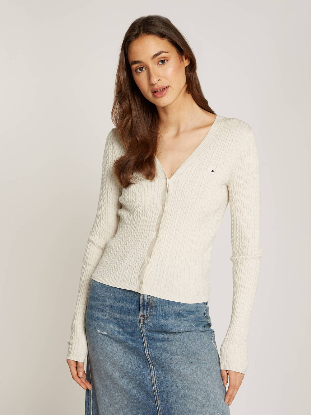 Кардиган ESSENTIAL Tommy Jeans - экрю(DW0DW18682)