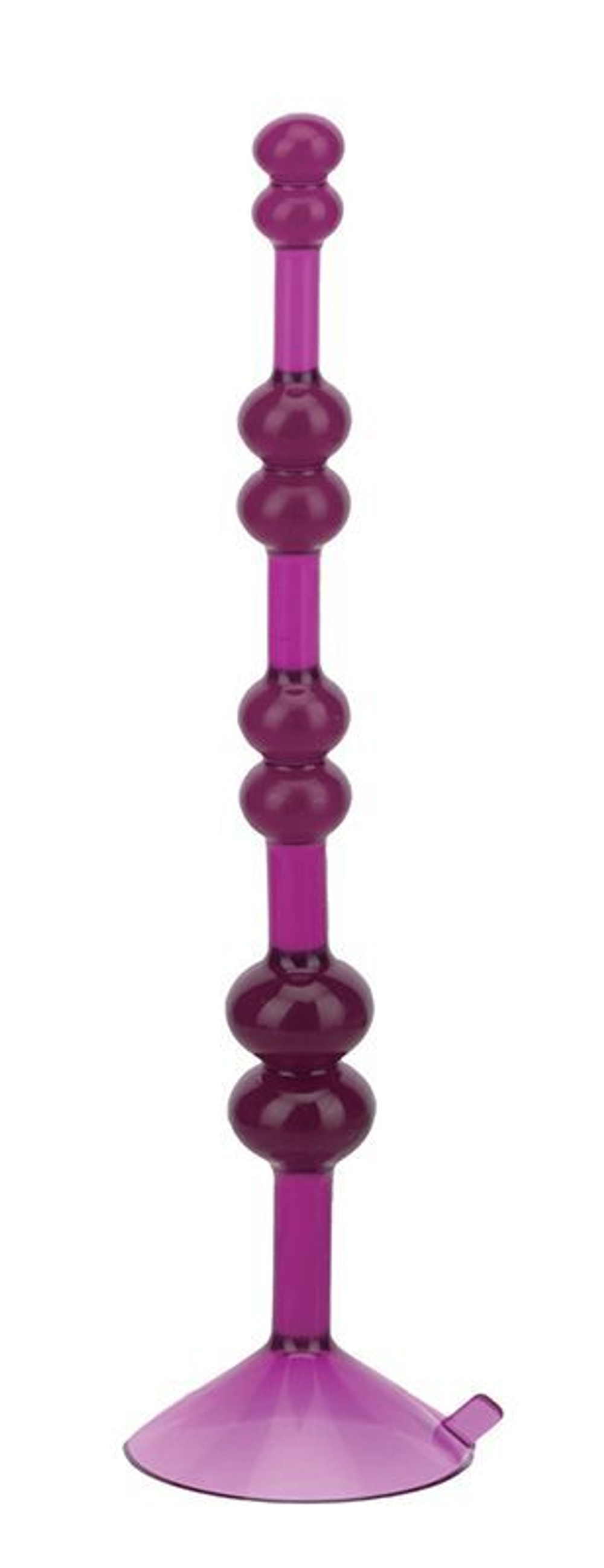 Фиолетовая анальная цепочка на присоске LOVE THROB PURPLE - 17,8 см. (Цвет: фиолетовый)