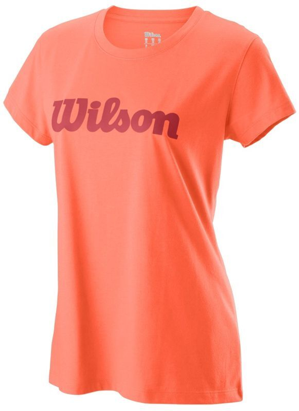 Женская футболка теннисная Wilson W Script Tech Tee II - peach echo