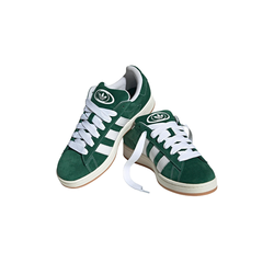 alt="Кроссовки adidas Campus 00s арт. H03472 с зеленым замшевым верхом, белыми полосками и широким язычком вид спереди"