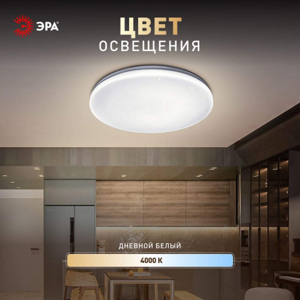 Светильник потолочный светодиодный ЭРА Классик без ДУ SPB-6 Slim Night SKY 18W-4K 4000К | Светильники SPB-6 без ДУ