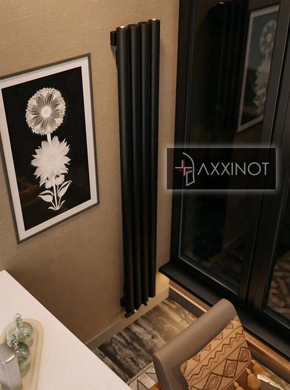 Axxinot Rendo V 1000 - вертикальный трубчатый радиатор высотой 1000 мм, черный