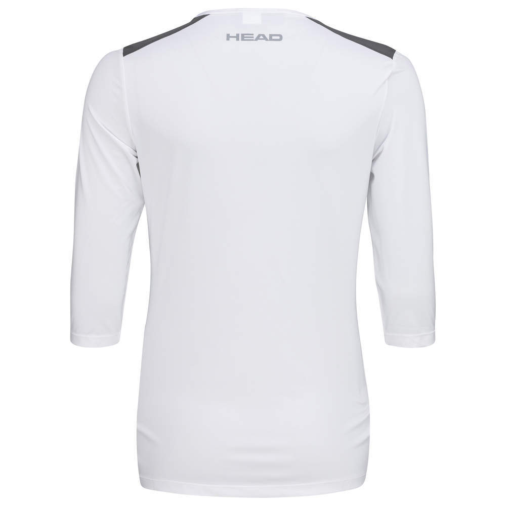 Женская теннисная футболка   Head Club 22 Tech 3/4 Shirt W - white/dark blue