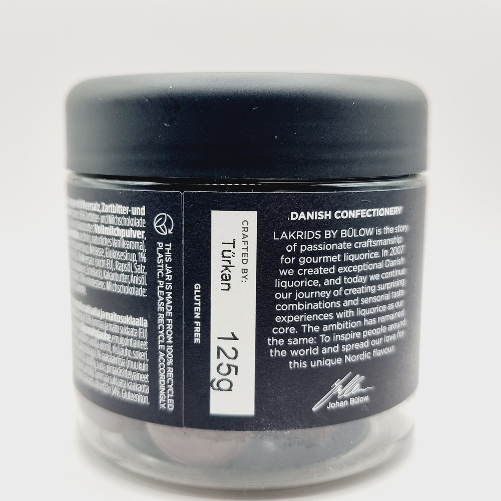 Конфеты Lakrids By Bulow F - СОЛОДКА в темном шоколаде с морской солью 125 г (из Финляндии)