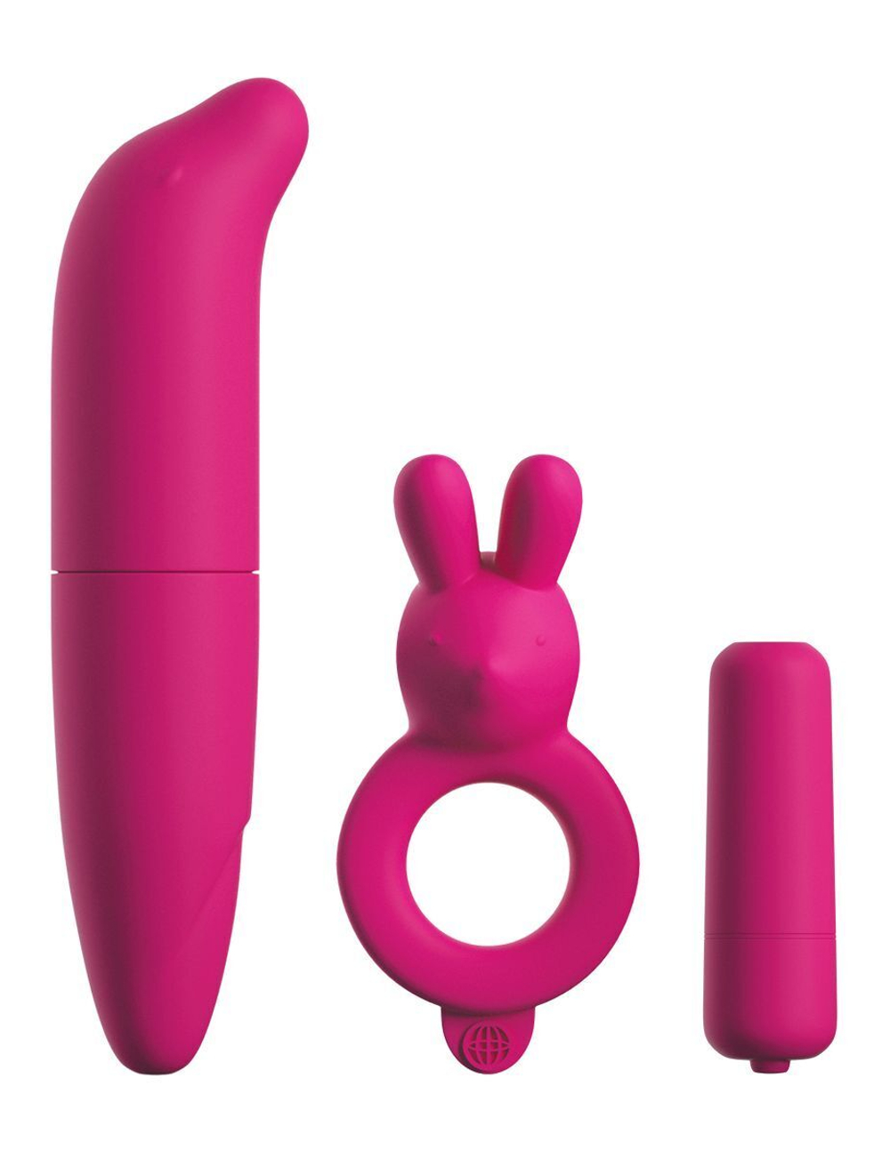 Ярко-розовый вибронабор для пар Couples Vibrating Starter Kit (Цвет: ярко-розовый)
