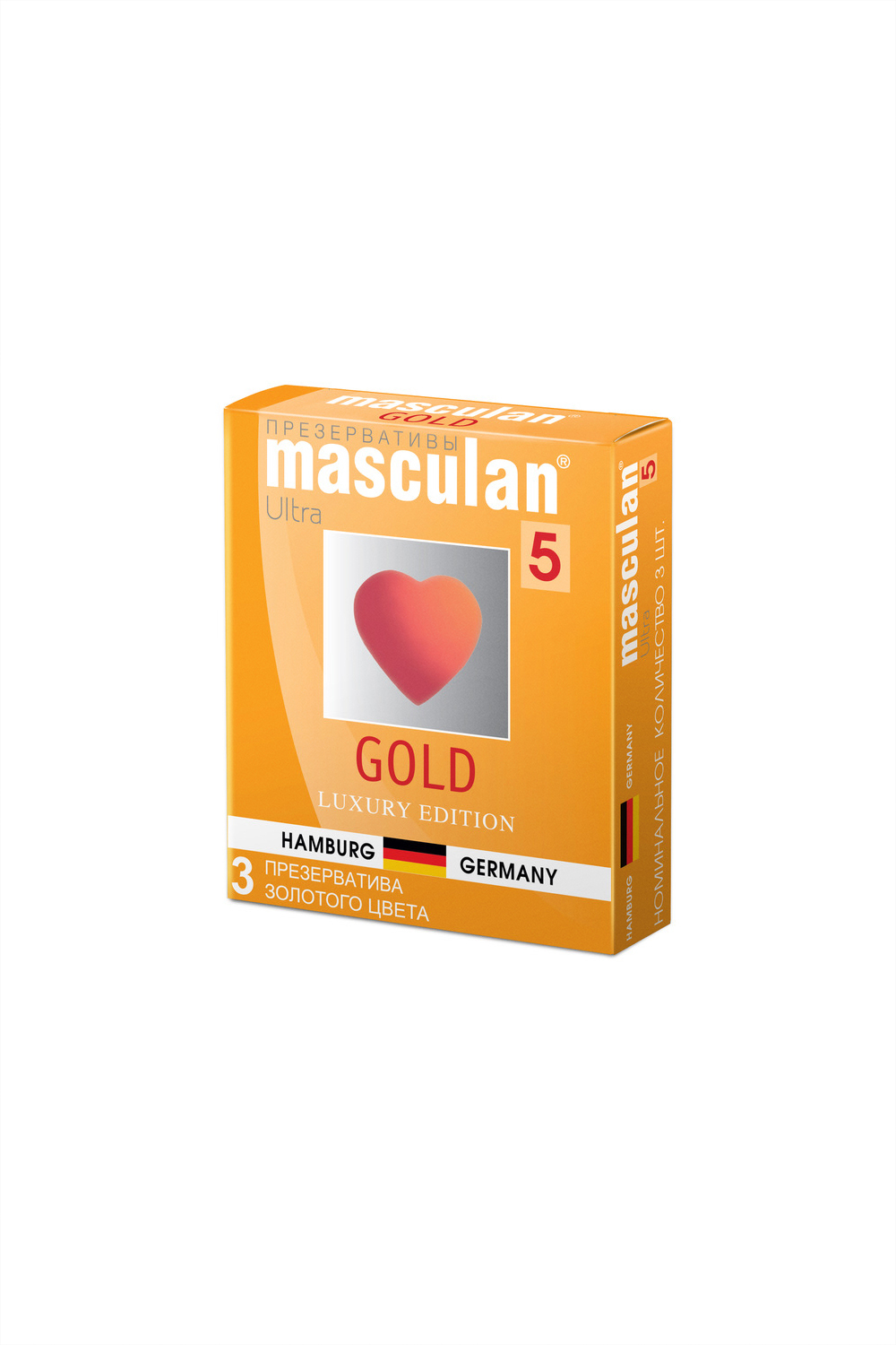 Презервативы Masculan 5 Ultra золотого цвета 3 шт