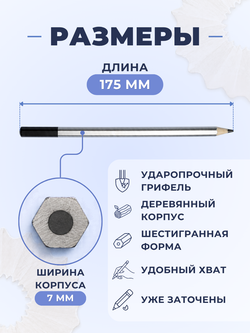 Набор графитовых карандашей "Пишу красиво!", шестигранные, 6 шт.
