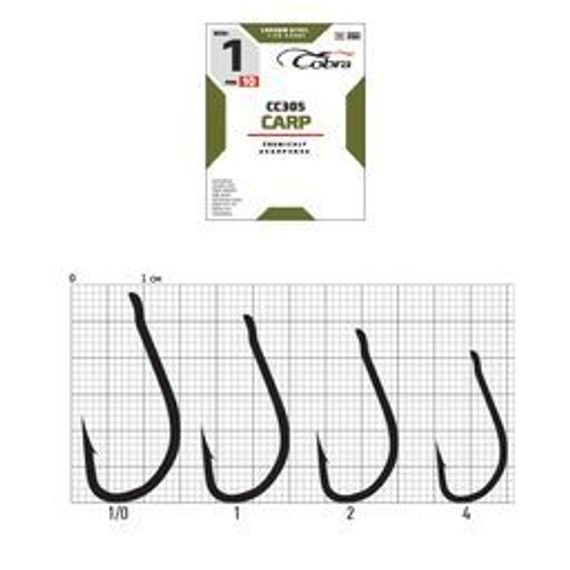 Крючки Cobra CARP CC305  №2, 10 шт.