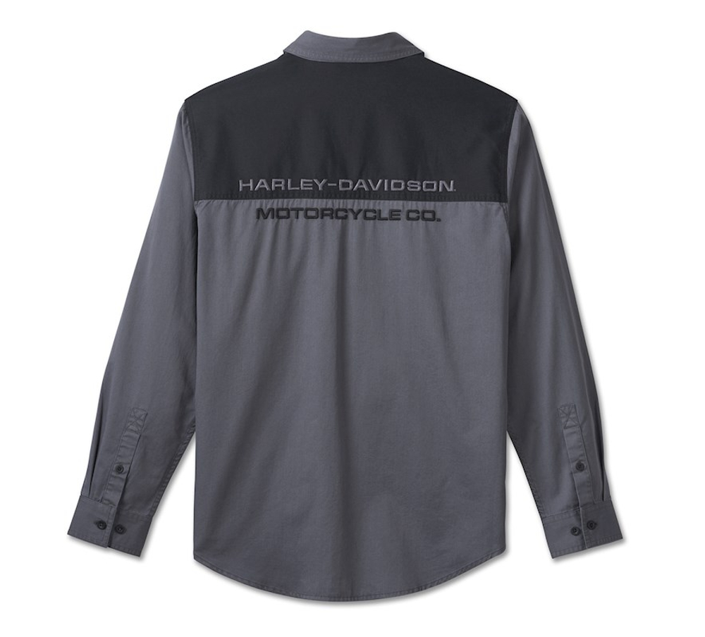 Рубашка Men's Stacked Bar & Shield Long Sleeve Shirt Harley-Davidson