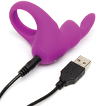 Фиолетовое эрекционное виброкольцо Happy Rabbit Rechargeable Rabbit Cock Ring (Цвет: фиолетовый)
