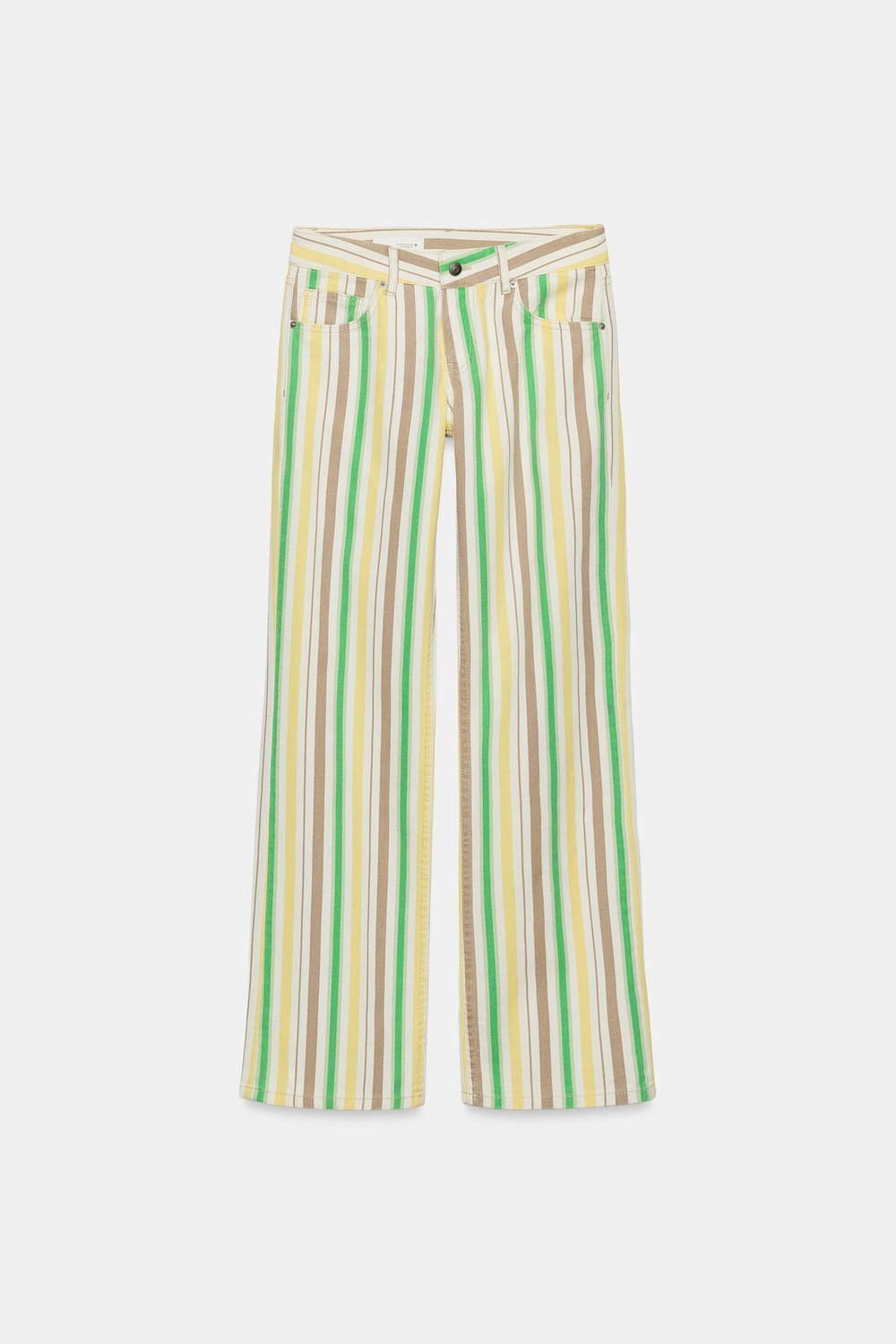 ZARA ДЖИНСЫ TRF WIDE LEG В ПОЛОСКУ С НИЗКОЙ ПОСАДКОЙ, ПОЛОСКИ