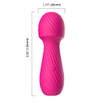 Ярко-розовый мини-вибратор wand 13,6см с рельефной поверхностью Silicone Toys Dazzle USK-W03