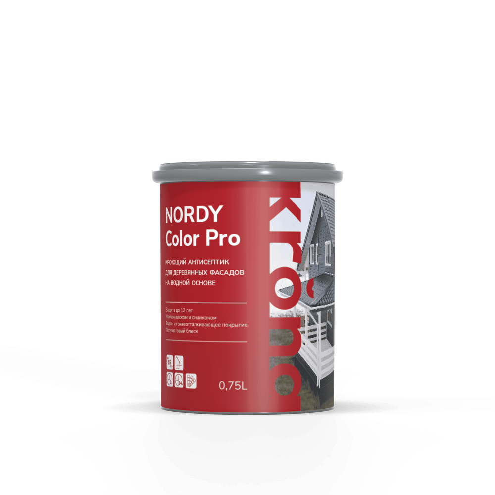 Антисептик кроющий KRONA NORDY COLOR PRO, база С 0,75л