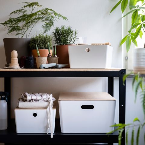 Короб для хранения IKEA KUGGIS (КУГГИС), Пластик, Белый, 26x35x15 см