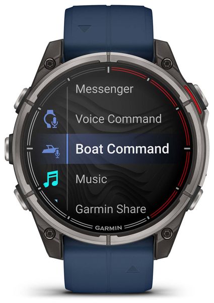 Умные часы Garmin Quatix 8 47 мм AMOLED Sapphire Titanium Синий | Captain Blue (010-02904-51 | 010-02904-50)