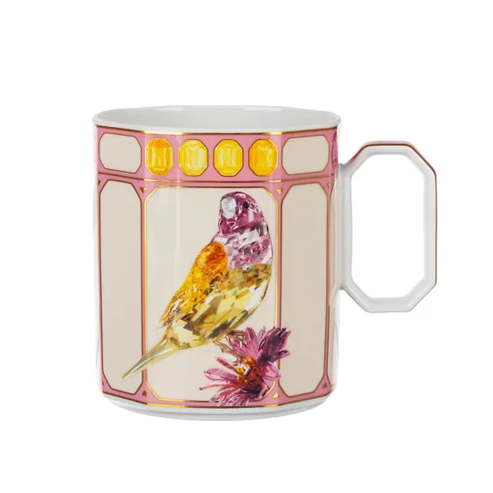 Кружка "Rosenthal SWAROVSKI Зяблик", розовая, 390мл