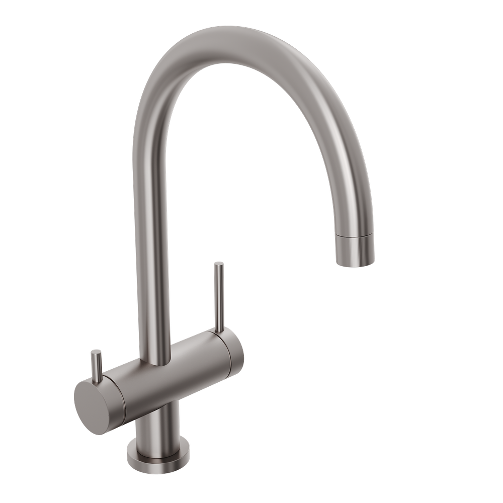 Смеситель для кухни Abelsberg Aera AWF70029BN с возможностью подключения фильтра для воды, цвет титан, PVD покрытие