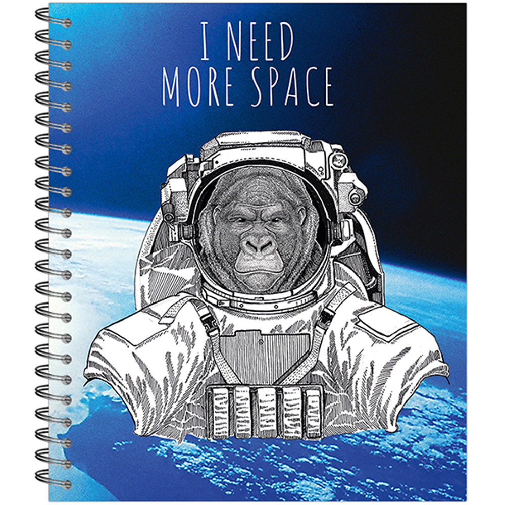 Тетрадь общая 96 листов на металлическом гребне "I need more space"