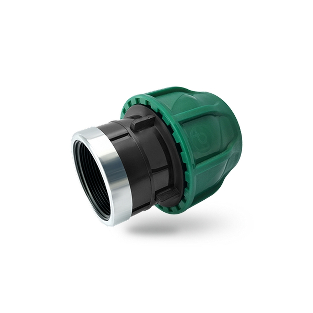 Муфта переход. ПЭ с внутр. труб. резьбой 40х1 1/2'' (обж.) POELSAN GREEN
