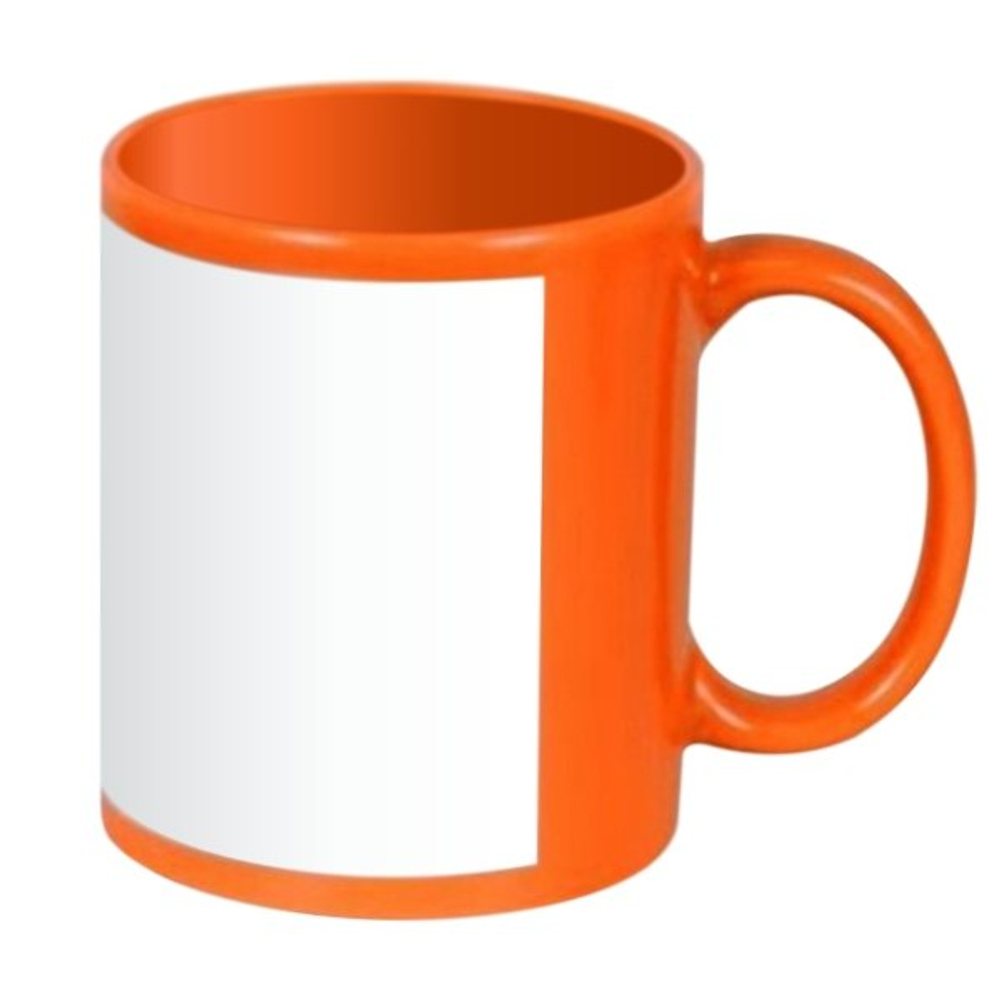 Кружка с белым окном (ОРАНЖЕВАЯ)