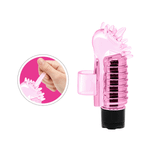 Розовый вибростимулятор 7,6см с шипиками на палец Baile Finger Vibrator BI-010148