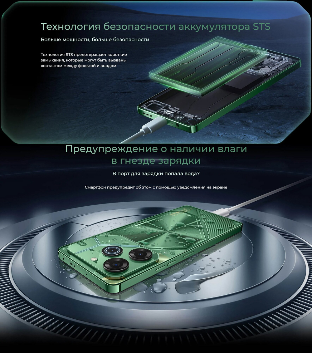 Смартфон TECNO POVA 6 Pro, 5G, 12GB RAM, 256GB ROM, AMOLED, камера 108MP, NFC, Серый