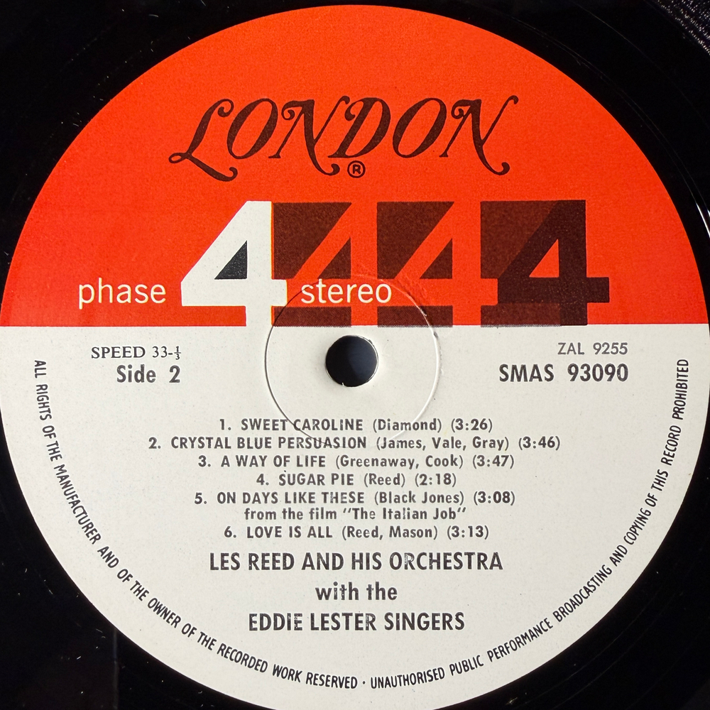 Les Reed And His Orchestra ‎– Love Is All (США 1969г.)
