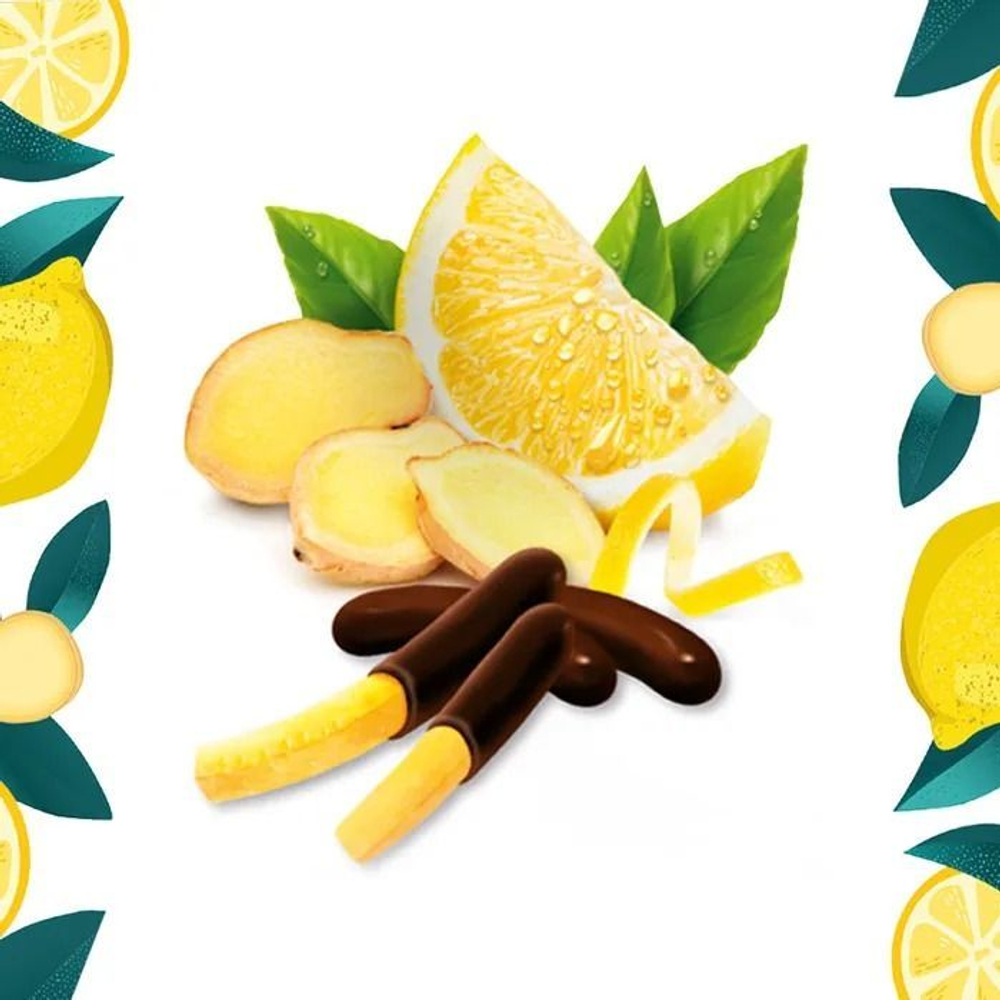Фруктовые палочки в темном шоколаде Lindt Choco Fruits Lemon & Ginger (лимон, имбирь) 125 г (из Финляндии)