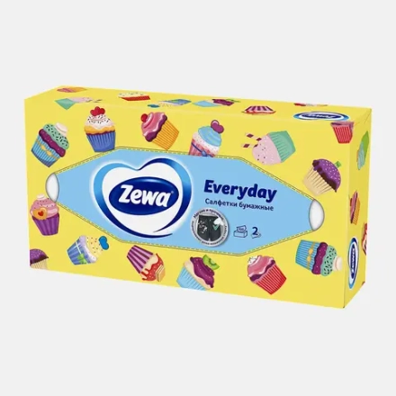 Салфетки бумажные Zewa Everyday 2 слоя 100шт в ассортименте