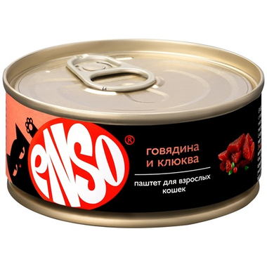 Enso Говядина/Клюква паштет консерва для кошек 100 г
