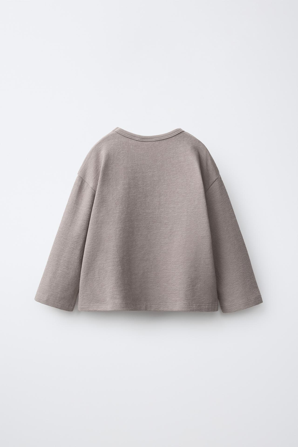ZARA ОДНОТОННАЯ ФУТБОЛКА, СЕРО-КОРИЧНЕВЫЙ