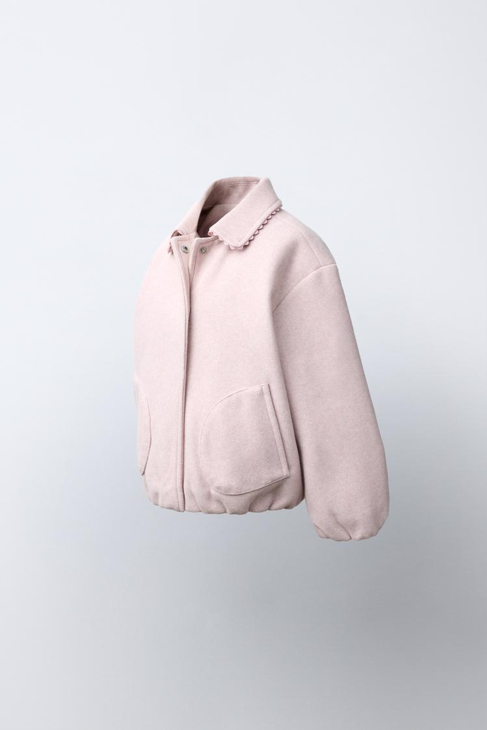 ZARA БОМБЕР С ВОЛНИСТОЙ ОТДЕЛКОЙ, РОЗОВЫЙ