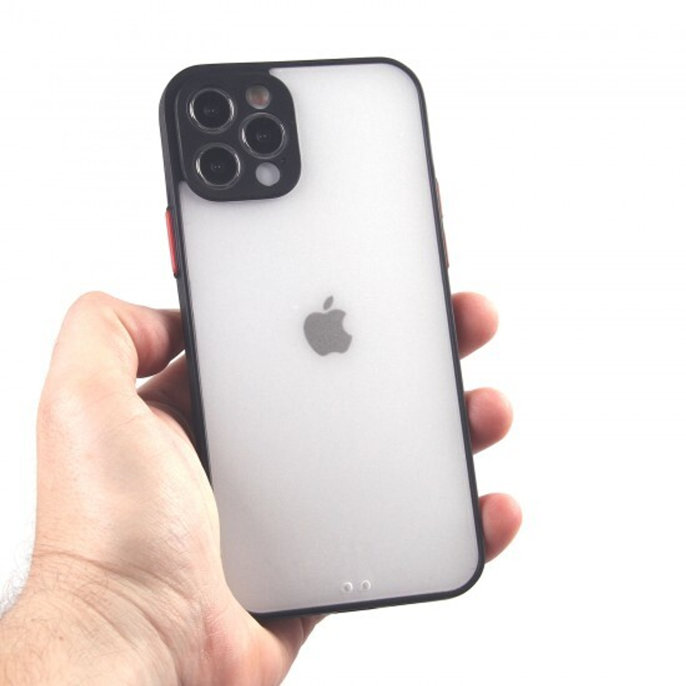 Чехол для iPhone 12 Pro, прозрачный, матовый, 0,5 мм, 012507 Черный