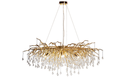 Люстра 80x32см Garda Decor золотая со стекляными каплями