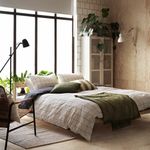 Комплект постельного белья IKEA VITKLOVER (ВИТКЛЕВЕР), Двуспальный, Белый в клетку, 240x220, 50x80 см