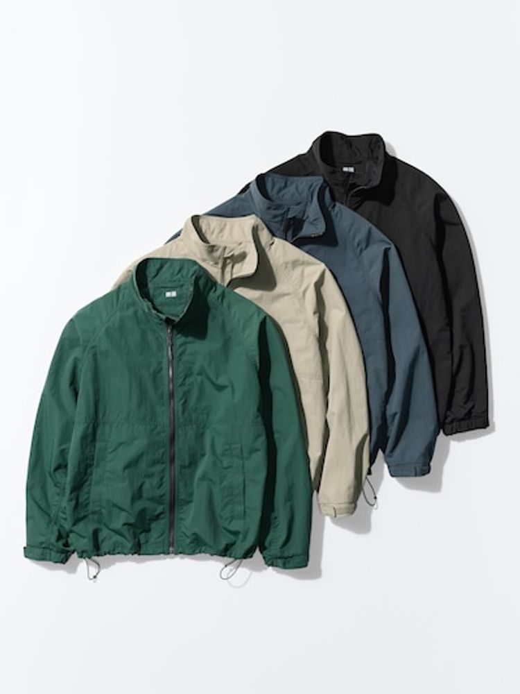 UNIQLO Ветровка с высоким воротником, черный