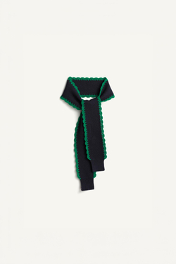 ZARA ВЯЗАНЫЙ ШАРФ - LIMITED EDITION, ТЕМНО-СИНИЙ