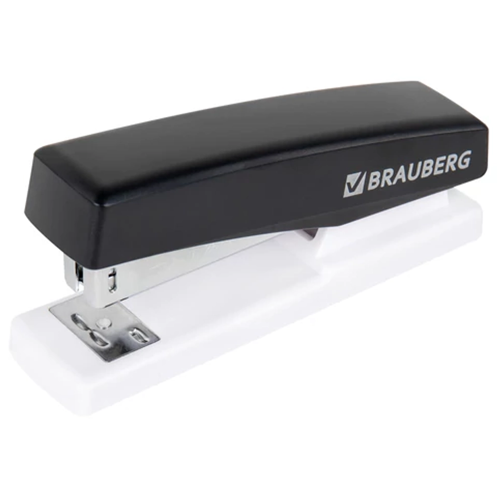 Степлер №24/6, 26/6 BRAUBERG "STYLE MAX", до 30 листов, черный