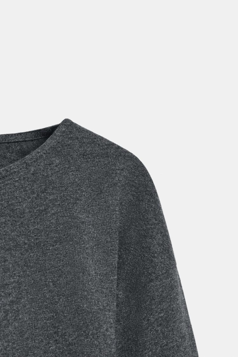 ZARA ПРИТАЛЕННАЯ ФУТБОЛКА, СЕРЫЙ МЕЛАНЖ