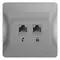 Розетка компьютерная двойная RJ11 + RJ45 Cat 5e Systeme Electric Glossa Алюминий GSL000385