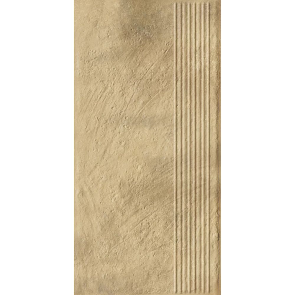 Paradyz Eremite Sand - Ступень простая структурная с насечками 300x600