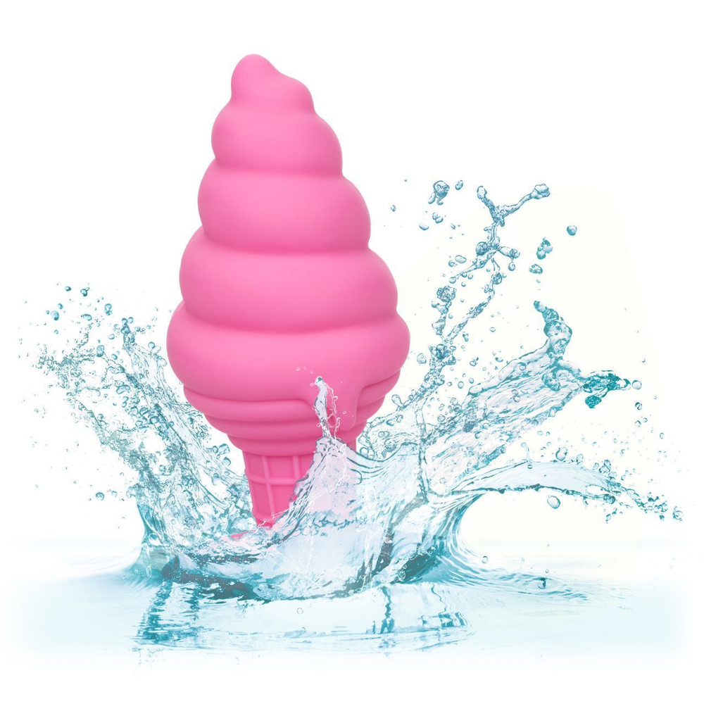 Розовая анальная пробка в виде мороженого Yum Bum Ice Cream Cone Butt Plug - 9,5 см. (Цвет: розовый)