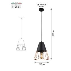 Светильник подвесной (подвес) Rivoli Kasimira 5050-201 1 х E27 60 Вт лофт - кантри | Rivoli