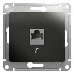 Розетка телефонная RJ11 Systeme Electric Glossa Антрацит GSL000781T