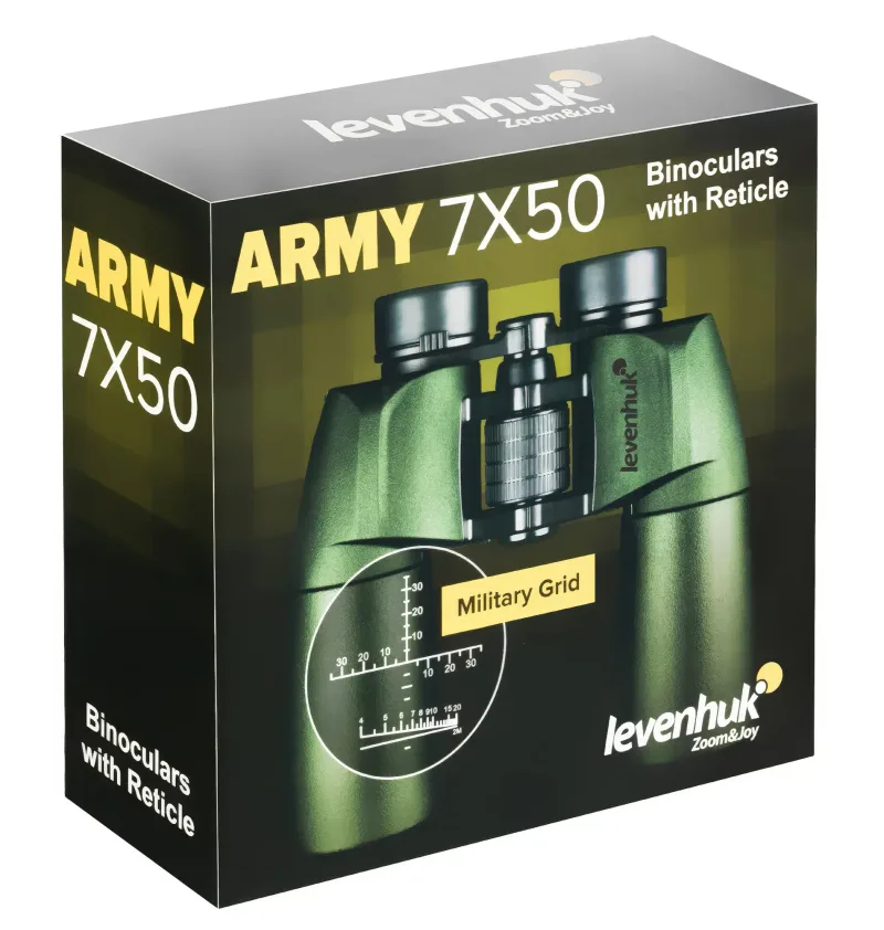 Бинокль Levenhuk Army 7x50 с сеткой - упаковка нахлест