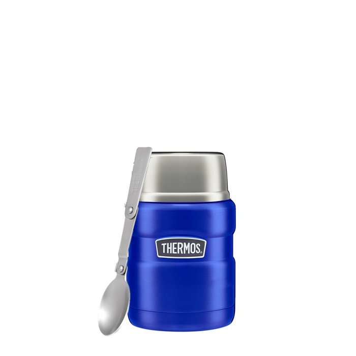 Термос для еды THERMOS KING SK-3000 0.47L, складная ложка, синий